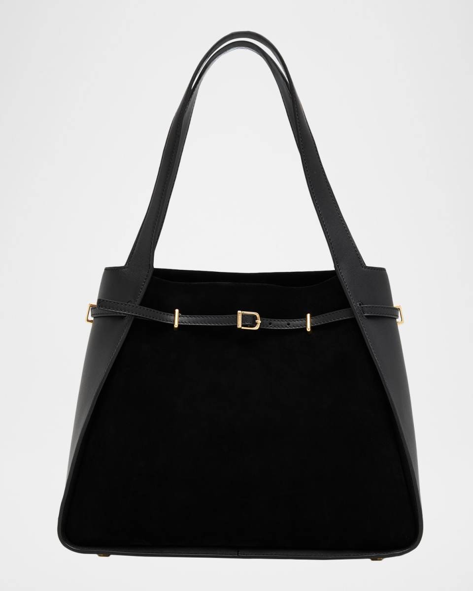 Cleo Belted Suede Shoulder Bag